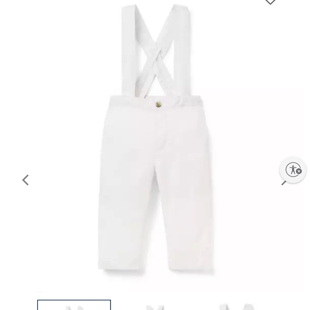 Janie and Jack Cream Button-Front Suspender Pants